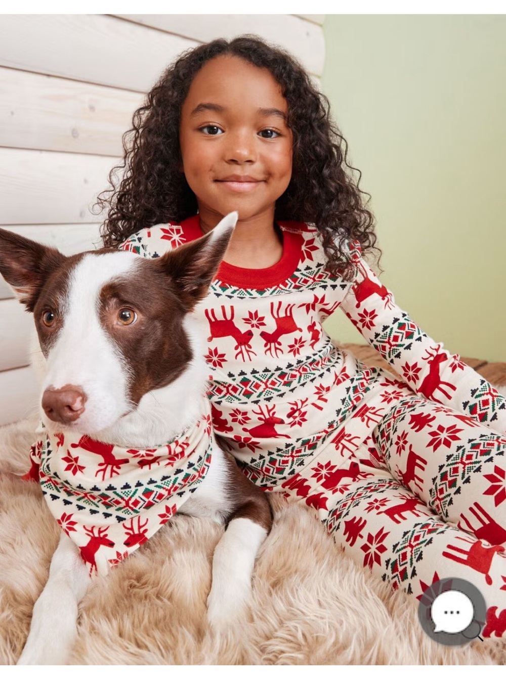 Hannah Anderson Dear Deer Red Reindeer Holiday Kids Pajama Set size 12